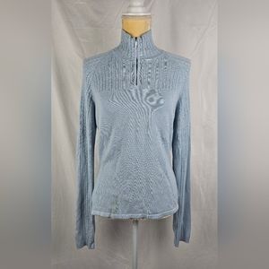 NILS Sportswear Light Blue Knit Pullover Sweater sz Medium Ski Snowboarding